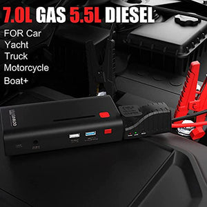 GOOLOO Jump Starter 1200A Peak Car Starter 12V SuperSafe Lithium Jump Box, Battery Booster Pack, Portable Power Bank Charger, and Jumper Cables for Up to 7.0L Gas or 5.5L Diesel Engine