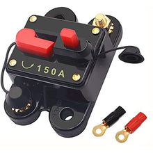 Load image into Gallery viewer, FROGBRO 150A Manual Reset Circuit Breaker Resettable Fuse Holder 12V-24V DC for Auto Car Marine Boat Motor Audio Inline Fuse and Home Solar System Amp (HX-AT002)
