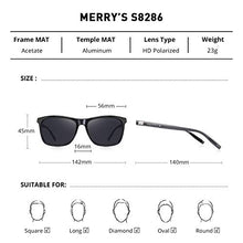 Load image into Gallery viewer, MERRY'S Unisex Polarized Aluminum Sunglasses Vintage Sun Glasses For Men/Women S8286 (Black, 56)
