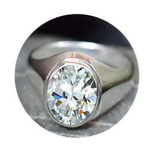 Jewelryonclick White Cubic Zircon Silver Rings for Men 5 Carat Gemstones Astrology December Birthstone in Size 13