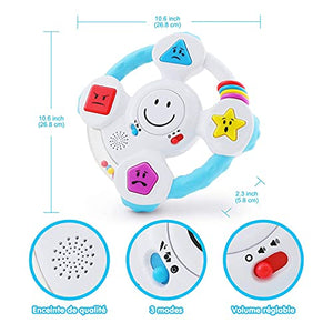 BEST LEARNING My Spin & Learn Steering Wheel - Interactive Educational Toys for 6 to 36 Months Old Infants, Babies, Toddlers - Learn Colors, Shapes, Feelings & Music Game - Ideal Baby Toy Gifts