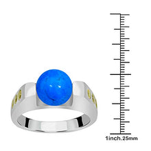 Load image into Gallery viewer, Orchid Jewelry 7.50 CTW Natural 8MM Ball Blue Turquoise 925 Sterling Silver Halo Ring For Women – A December Birthstone Gemstone-A Unique Design Perfect As An Wedding Ring Or a Top Gift Idea For Her

