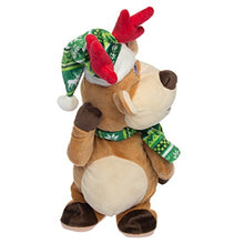 Load image into Gallery viewer, Simply Genius Dancing Reindeer: Animated Christmas Character, 14” Stuffed Animal Plush Christmas Twerking Naughty Reindeer with Music
