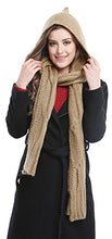Load image into Gallery viewer, Bellady Winter Knit Hooded Scarf Pullover Headscarf Hoodie Hat,Camel
