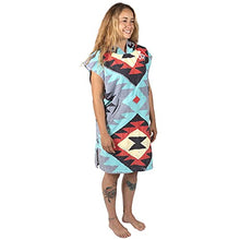 Load image into Gallery viewer, Cor Surf Poncho Changing Towel Robe with Hood and Front Pocket, Made of Quick Dry Microfiber (Medium, Tribal-Tech)
