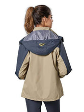 Load image into Gallery viewer, Spmor Women&#39;s Waterproof Jacket Rain Coat Windproof Breathable Hooded Windbreaker Jacket Khaki X-Large
