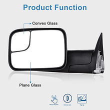 Load image into Gallery viewer, ECCPP Black Manual Adjusted Side View Mirror Tow Towing Mirrors Left &amp; Right Pair Set Replacement fit for 94-01 Dodge Ram 1500, 94-02 Ram 2500 3500 Truck
