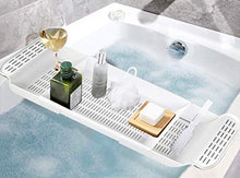 Load image into Gallery viewer, Home-X Expandable Bath Shelf, Adjustable Plastic Bathtub Caddy, Luxury Bathroom Tray 21 – 30”
