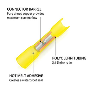 Wirefy 180 PCS Heat Shrink Butt Connectors Kit - Marine Grade Butt Connectors - Wire Butt Splice Connectors - Electrical Waterproof Heat Shrink Butts - 22-10 AWG