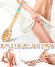 Load image into Gallery viewer, Metene Shower Brush with Soft and Stiff Bristles, Bath Dual-Sided Long Handle Back Scrubber Body Exfoliator for Wet or Dry Brushing
