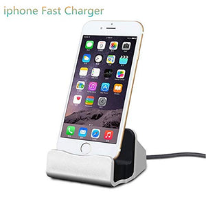 iPhone Charging Dock Station, Bebetter 8-pin Charging Dock Compatible with Apple iPhone 8, iPhone X, iPhone 7/7 Plus 6 6S Plus 5 5S Retail Packaging (Silver)