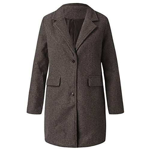 WYTong Women's Fashion Long Sleeve Cardigan Autumn And Winter Long-sleeved Woolen Casual Sweater Coat(Gray,L)