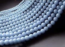Load image into Gallery viewer, [ABCgems] Mexican Sky-Blue Celestite Crystal AKA Celestine (Gorgeous Baby-Blue Color- Mohs Hardness 3.5) 10mm Smooth Round Natural Semi-Precious Gemstone Healing Energy Beads
