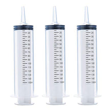 Load image into Gallery viewer, 3 Pack 150ml Syringes, Large Plastic Garden Syringe for Scientific Labs, Watering, Refilling
