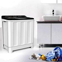 Load image into Gallery viewer, Compact Twin Tub Portable Mini Washing Machine 24lbs Capacity, Washer(16.5lbs)&amp;Spiner(7.5lbs)/Built-in Drain Pump/Semi-Automatic (White&amp;Black)

