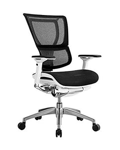 iOO Eurotech Office Ergonomic Chair Black Mesh and White Frame (NO Head Rest)