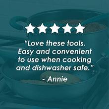 Load image into Gallery viewer, Rachael Ray Tools and Gadgets Flexi Turner and Scraping Spoon Set / Cooking Utensils - 2 Piece, Teal Blue

