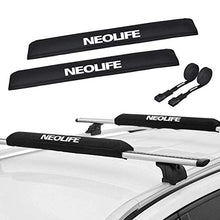 Load image into Gallery viewer, WONITAGO Soft Roof Rack Pads with Two 15 Ft Tie Down Straps for Surfboard, SUP Paddleboard, Snowboard, 28 (Pair) Black
