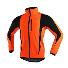 Load image into Gallery viewer, ARSUXEO Winter Warm UP Thermal Softshell Cycling Jacket Windproof Waterproof Bicycle MTB Mountain Bike Clothes 15-K Orange Size XX-Large
