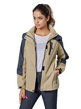 Load image into Gallery viewer, Spmor Women&#39;s Waterproof Jacket Rain Coat Windproof Breathable Hooded Windbreaker Jacket Khaki X-Large
