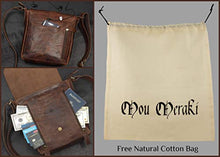 Load image into Gallery viewer, Mou Meraki Genuine Leather Brown Crossbody Purse and Handbags - Crossover Bag Over the Shoulder
