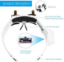 Load image into Gallery viewer, Winkeyes Magnifying Glass LED Illumination Double Eyes Jewelers Magnifying Glass Head-Mounted Watch Repair Magnifier Glasses Loupe Headband Magnifier with 7 Pair Replaceable Lenses 2X - 15X

