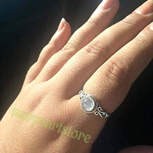 Load image into Gallery viewer, Rainbow Moonstone Rings - Sterling Silver 925 For Girl Women Size US 9 Christmas Gifts Jewelry
