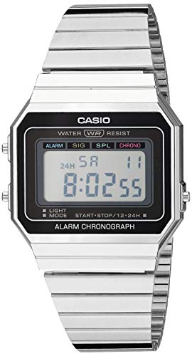 Casio Men's Classic Quartz Stainless-Steel Strap, Silver, 21.5 Casual Watch (Model: A700W-1ACF)