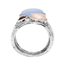 Load image into Gallery viewer, Silpada 'Willow Springs' Natural Moonstone, Agate, Garnet Ring in Sterling Silver, Size 10
