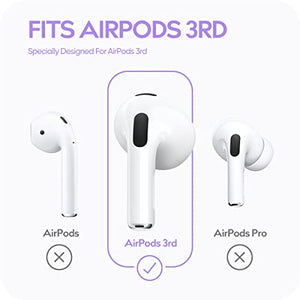 Gcioii 3 Pairs AirPods 3 Ear Hooks Covers [Added Storage Pouch] Anti Slip Wings Ear Covers, Grip Tips Accessories Compatible with Apple AirPods 3rd Generation (White, Medium)
