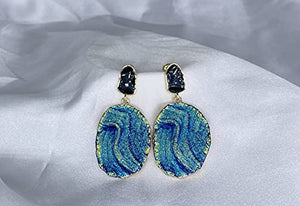 14k Gold Plated Imitation Agate Acrylic Resin Earrings Starry Sky Dangle Earrings with Stud for Valentines/Mothers-Day, Birthday, Day,Women/Girl Gift