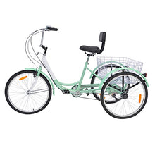 Load image into Gallery viewer, MOPHOTO Adult Tricycles 7 Speed 24/26 Inch Three Wheel Bike Cruiser Trike with Low-Step Through Frame/Large Basket/Backrest Saddle for Men, Women, Seniors
