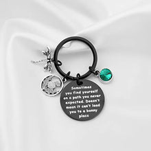 Load image into Gallery viewer, AKTAP Sasenach Inspired Keychain Sassenach Scottish Jewelry Gift Sometimes You Find Yourself On a Path You Never Expected
