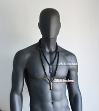 Load image into Gallery viewer, Snowflake Obsidian and Picture Jasper Long Beaded Dowsing Pendulum Pendant Necklace for Men Natural Stone Handmade Jewelry
