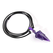 Load image into Gallery viewer, PESOENTH Amethyst Necklace Purple Quartz Crystal Dowsing Pendulum Divination Healing Necklace Cord Adjustable,Natural Gemstone Hexagonal Pointed Cone Reiki Chakra Pendant
