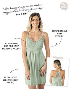 Kindred Bravely Lucille Nursing Nightgown & Maternity Gown (Pistachio, XX-Large)