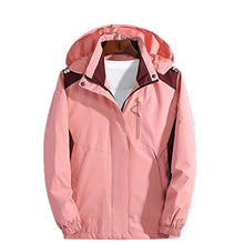 Load image into Gallery viewer, TZNZBGY Casual Windbreaker Waterproof Jacket Hoodie Hat Detachable Winter Jacket Women Hiking Outdoor Sport Coat Rain Jacket Wine 4XL
