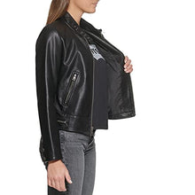 Load image into Gallery viewer, Levi's Women's Faux Leather Motocross Racer Jacket (Standard and Plus), Scallop Shell Latch Collar, X-Small
