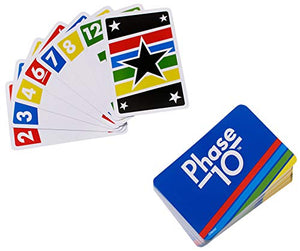 Mattel Games: The Official Phase 10 Tin [Amazon Exclusive] & UNO: Family Card Game, with 112 Cards in a Sturdy Storage Tin, Travel-Friendly, Makes a Great Gift for 7 Year Olds and Up