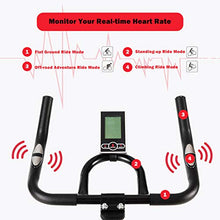 Load image into Gallery viewer, GYMAX Magnetic Exercise Bike, Indoor Stationary Cycling Bike, Noise-free Smooth Exercise Bike with LCD Monitor for Home Gym Cardio Workout (Black &amp; Red)
