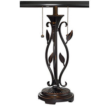 Load image into Gallery viewer, Feuille Rustic Table Lamp Metal Openwork Leaf Accents Mica Shade for Living Room Family Bedroom Bedside Nightstand - Franklin Iron Works
