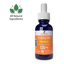 Load image into Gallery viewer, Innovet Pet Products - PurHemp+ Hemp Oil for Dogs and Cats: 100% Organic Natural Calming Drops - Anxiety Support - Hip and Joint Health - Pain Relief for Pets: Made in The USA (125mg PurHemp+)
