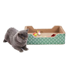 Load image into Gallery viewer, MECOOL Cat Wide Scratch Lounge Scratching Cardboard Corrugated Bed Wavy Cat Scratcher Pads with Cat Toys

