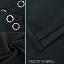 Load image into Gallery viewer, Black Blackout Curtains Energy Smart &amp; Noise Blocking Out Full Shae Curtain Panels for Sliding Glass Door Thermal Insulated Drapes Guest Room One Pair of Window Dressing, Black, 52 x 84 inch
