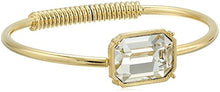 Load image into Gallery viewer, 1928 Jewelry Gold-Tone Coil Spring made with Clear Swarovski Crystal Cuff Bracelet
