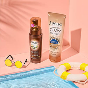 Jergens Natural Glow +FIRMING Self Tanner, Sunless Tanning Lotion for Fair to Medium Skin Tone, Anti Cellulite Firming Body Lotion for Natural-Looking Tan, 7.5 Ounce