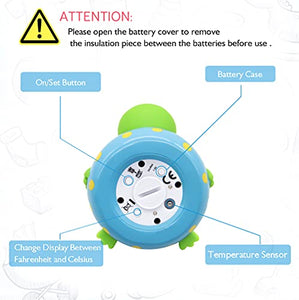 Doli Yearning Baby Bath Thermometer with Room Temperature| Fahrenheit and Celsius|Frog Lovely Shape|Kids' Bathroom Safety Products| Bath Toys…