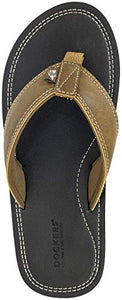 Dockers Men's Flip Flop Sandal ; Classic Comfort Footbed with Two-Tone Upper, size 8 to 9/8-9 (Black Pebble)