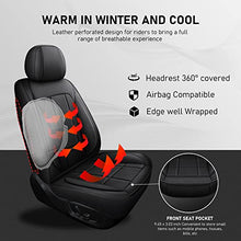 Load image into Gallery viewer, KIVAGURU Front Car Seat Covers 2 Pcs, Leather Car Seat Protectors, Universal Breathable Auto Interior Fit for Most Sedans SUV Pick-up Truck, with Backrest（Square Black）
