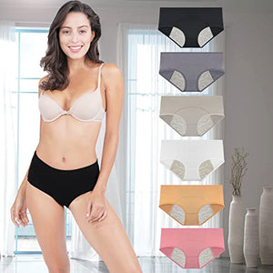 Nalwort Women's Menstrual Period Briefs Girl Ultra Soft Postpartum Cotton Panties Underwear S
